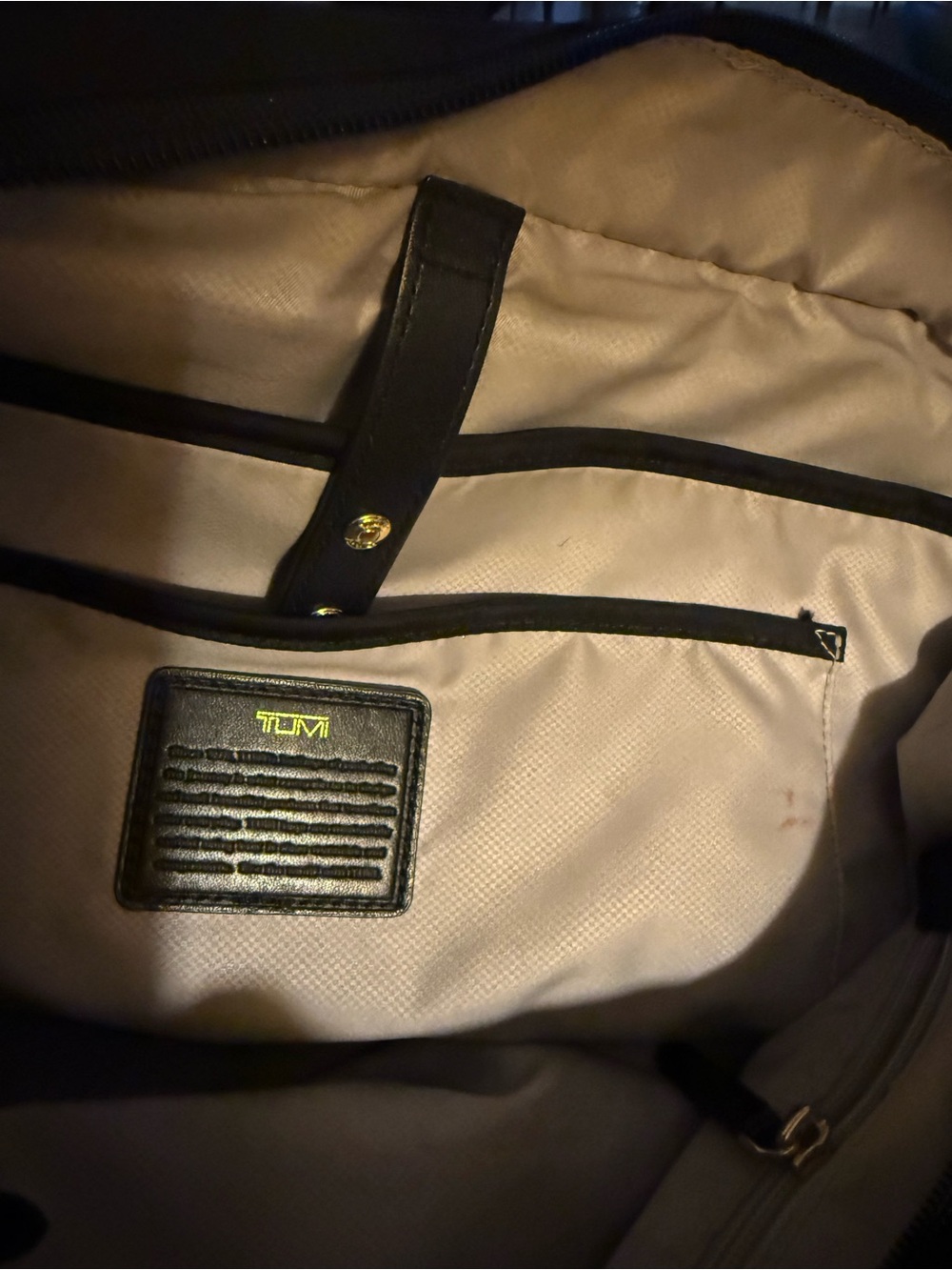 Tumi Black Nylon Shoulder Bag with Gold Hardware - Picture 6 of 8